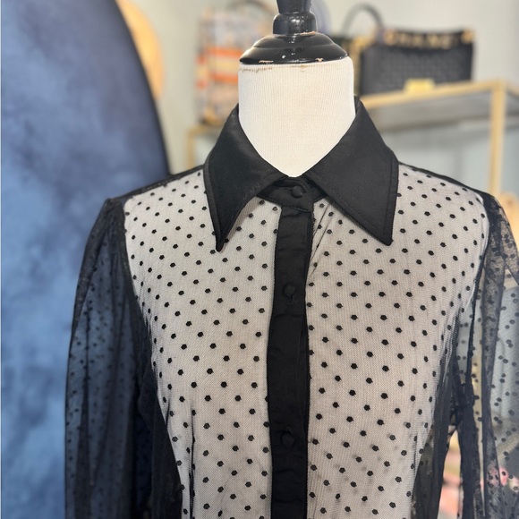 SHEIN SXY Dobby Mesh Dress Semi-Sheer Dress - Picture 4 of 5